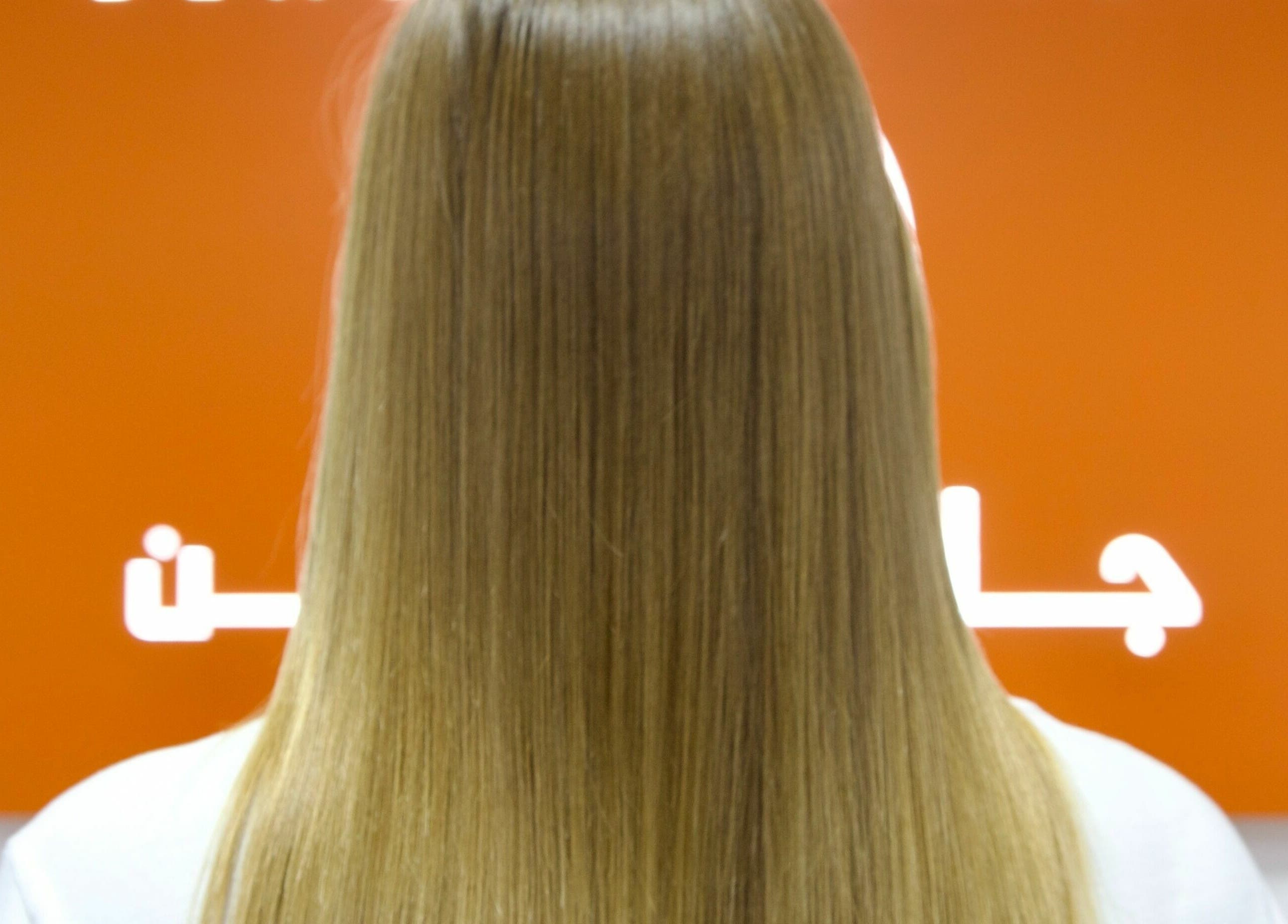 Straight hair showcased at Glamour Haven Beauty Center in Abu Dhabi, Abu Dhabi, AE.