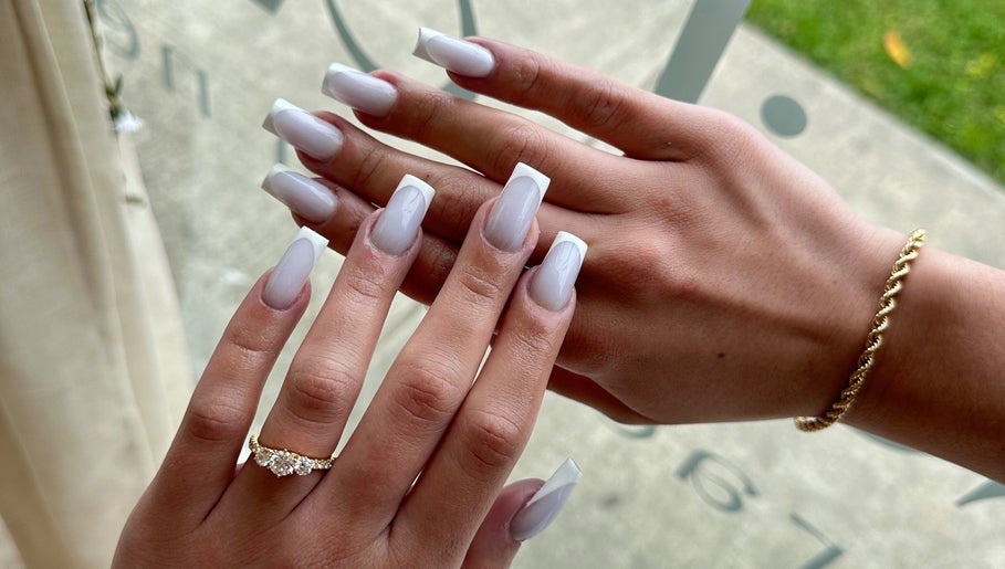 French manicure at The Suga House Nail Artistry, Melbourne, Victoria, AU, displaying classic nail elegance.