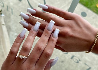 French manicure at The Suga House Nail Artistry, Melbourne, Victoria, AU, displaying classic nail elegance.