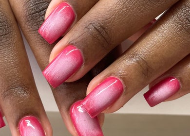 Stunning ombre pink nails at The Suga House Nail Artistry, Melbourne, Victoria, AU.