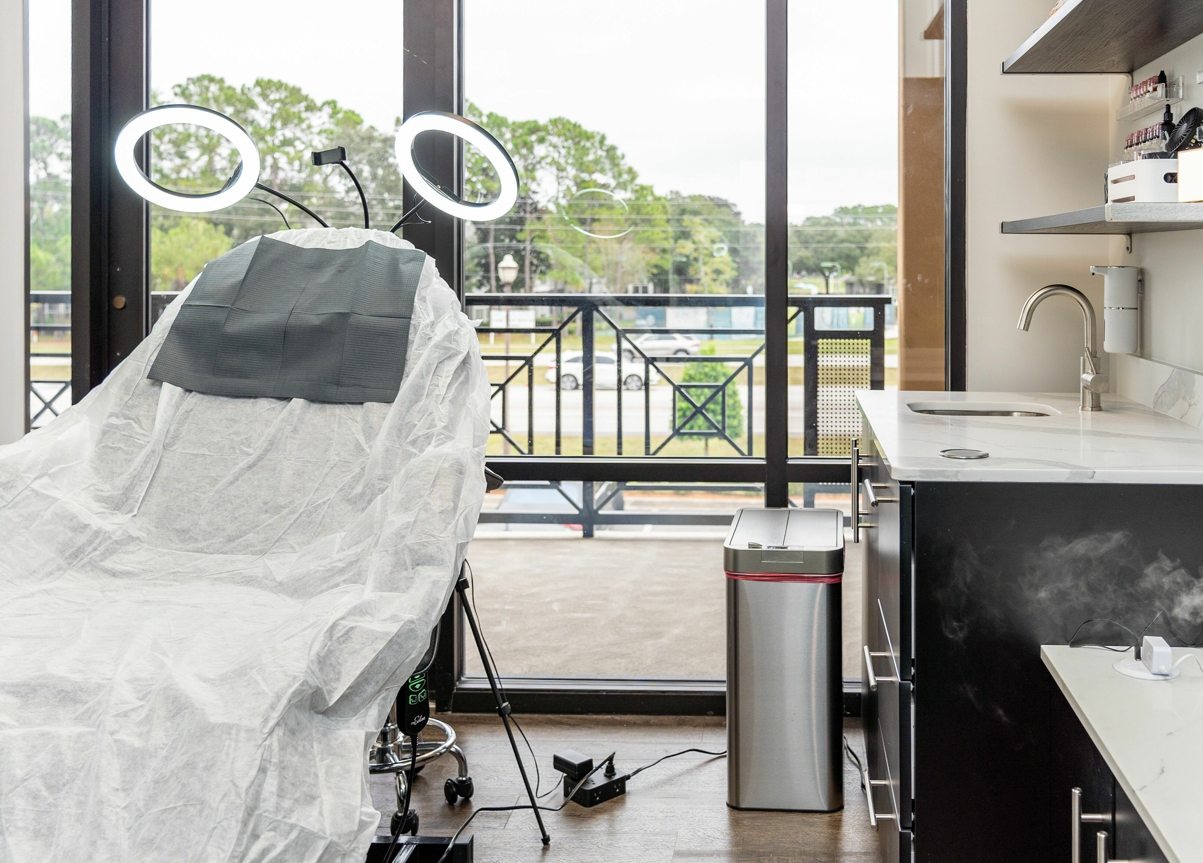 Treatment room at Phi Beauty Spa - Total Salons Unit #126 in Neptune Beach, Florida, US with modern amenities.