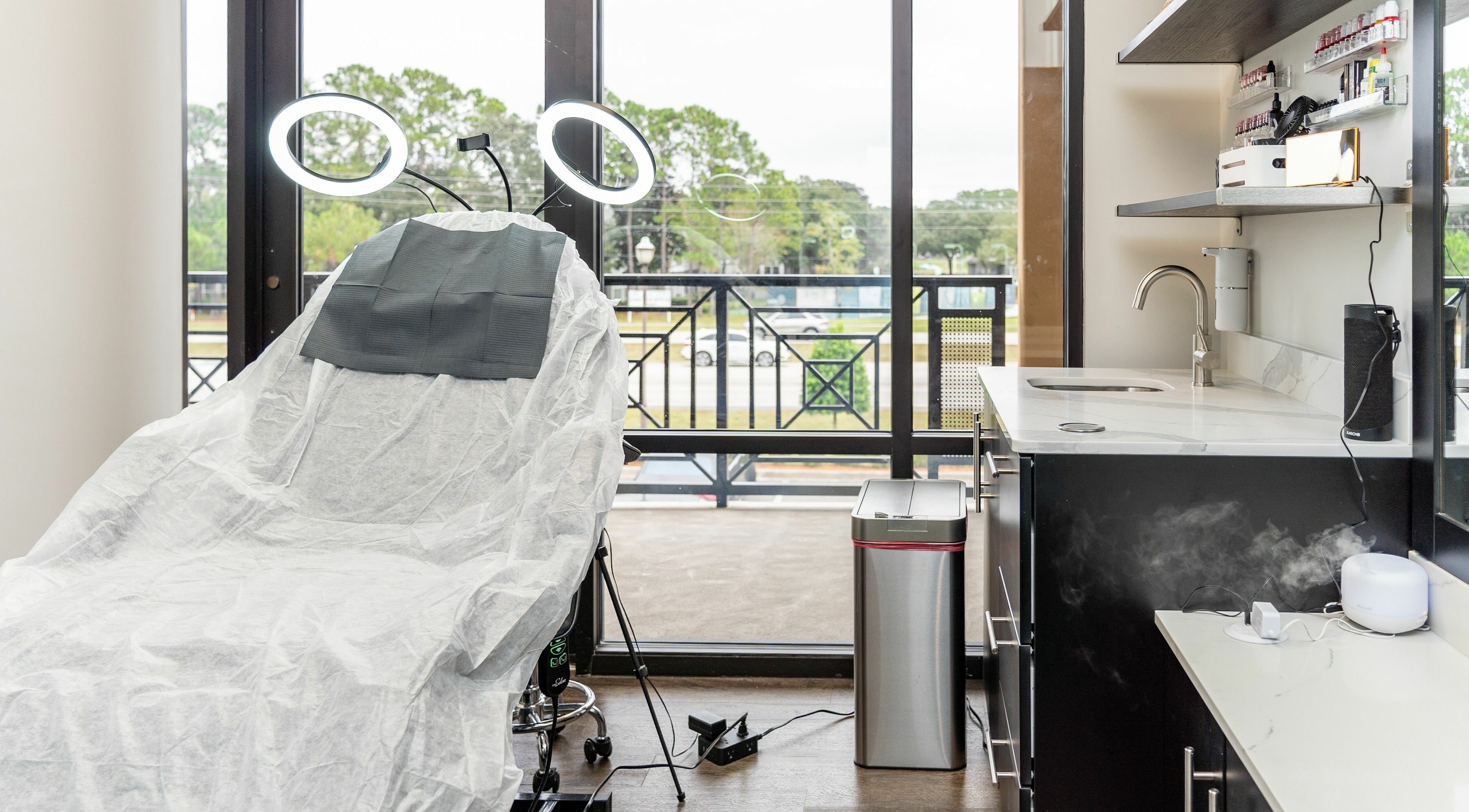 Treatment room at Phi Beauty Spa - Total Salons Unit #126 in Neptune Beach, Florida, US with modern amenities.