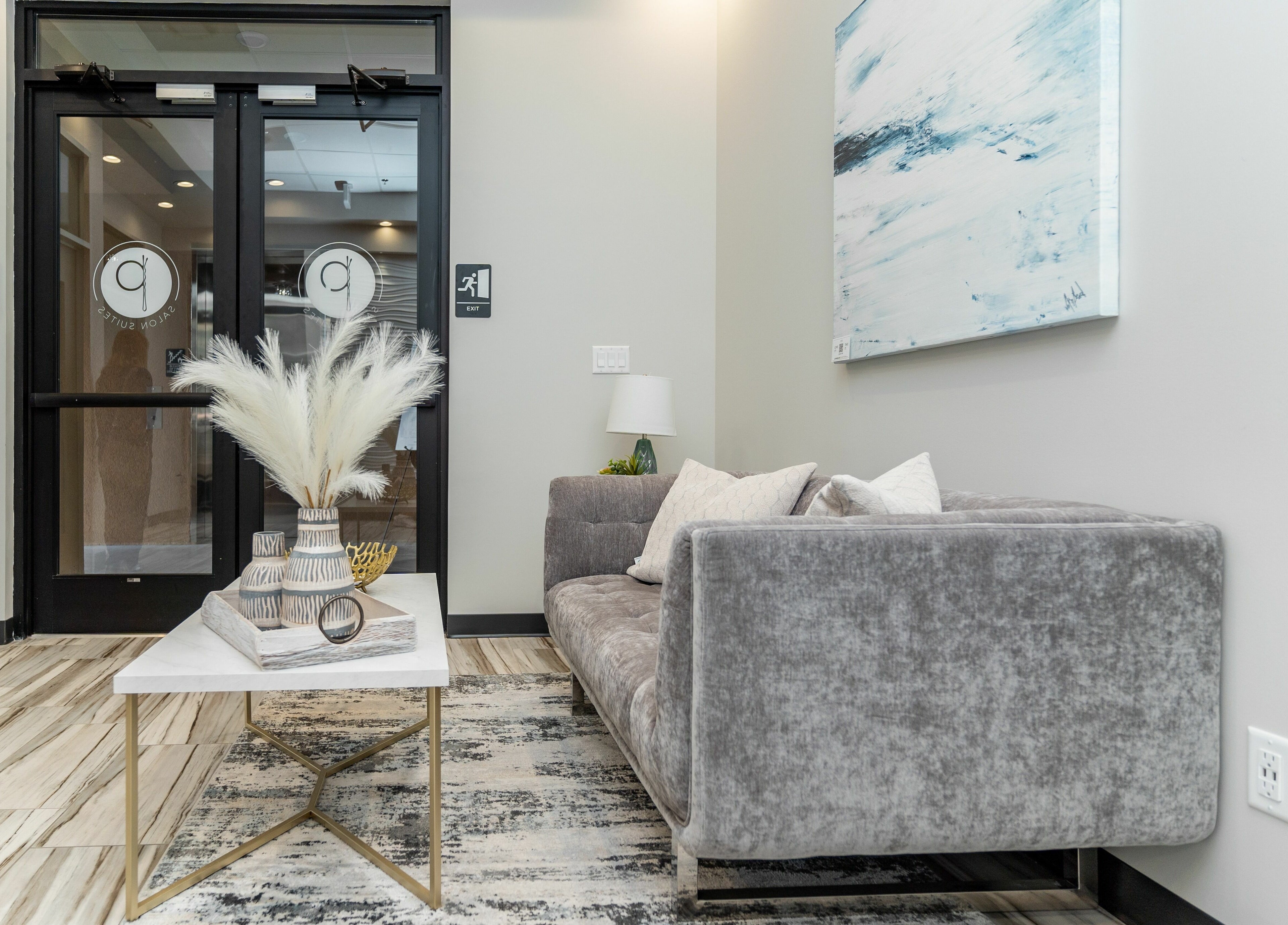 Elegant waiting area at Phi Beauty Spa - Total Salons Unit #126, Neptune Beach, Florida, US.