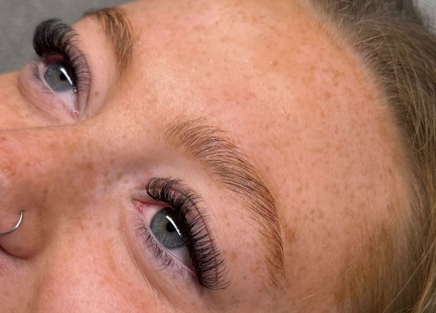 Close-up of elegant eyelash extensions by Allura Lash Beauty Bar, Payneham South, South Australia, AU.