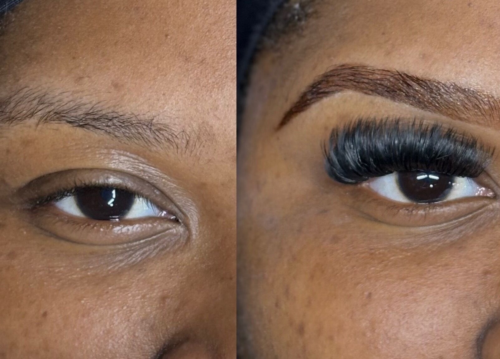 Enchanted Beauty Haven in Muncie, Indiana showcases stunning before and after eyelash transformation.