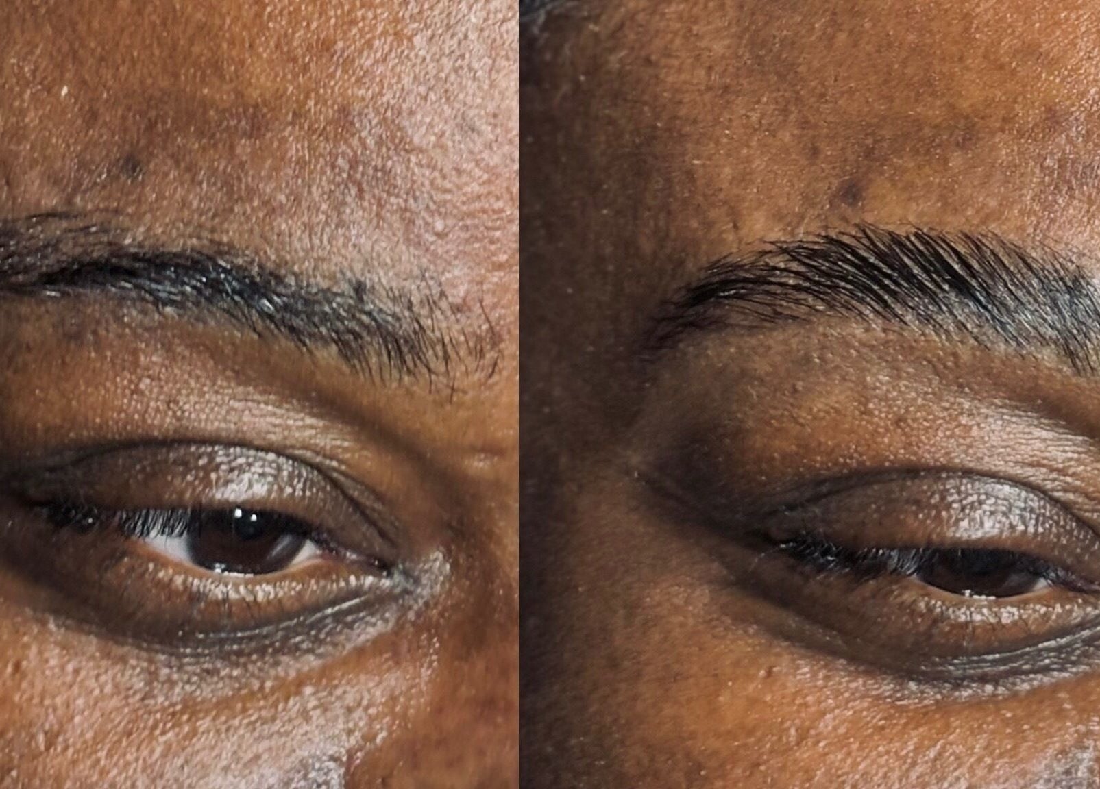 Brow shaping before and after at Enchanted Beauty Haven, Muncie, Indiana, US.