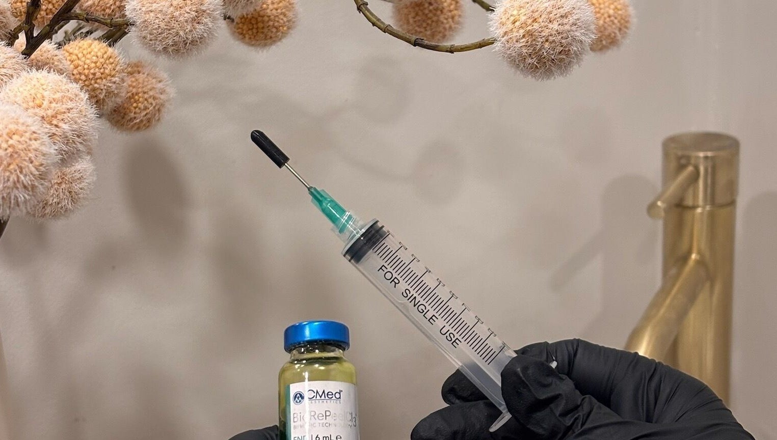 Syringe and vial for treatment at Haus of Glow @ Hollie & Co, Winsford, England, GB.