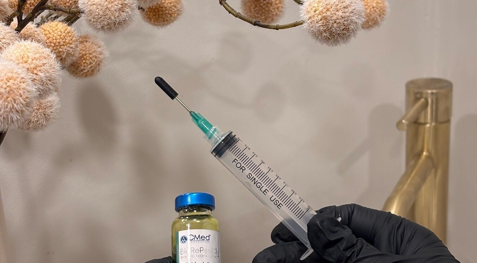 Syringe and vial for treatment at Haus of Glow @ Hollie & Co, Winsford, England, GB.