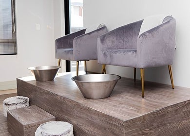 Luxury pedicure seating at Bespoke Word Counseling, Centurion, Gauteng, ZA with plush chairs and foot baths.