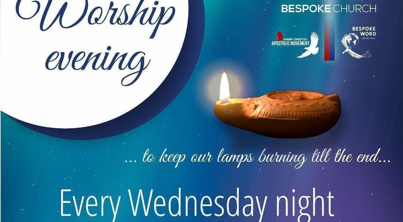 Worship evening poster for Bespoke Word Counseling, Centurion, Gauteng, ZA with a candlelit theme.