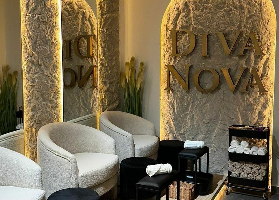 Cozy seating area with elegant decor at Diva Nova Beauty Salon, Dubai, Dubai, AE.