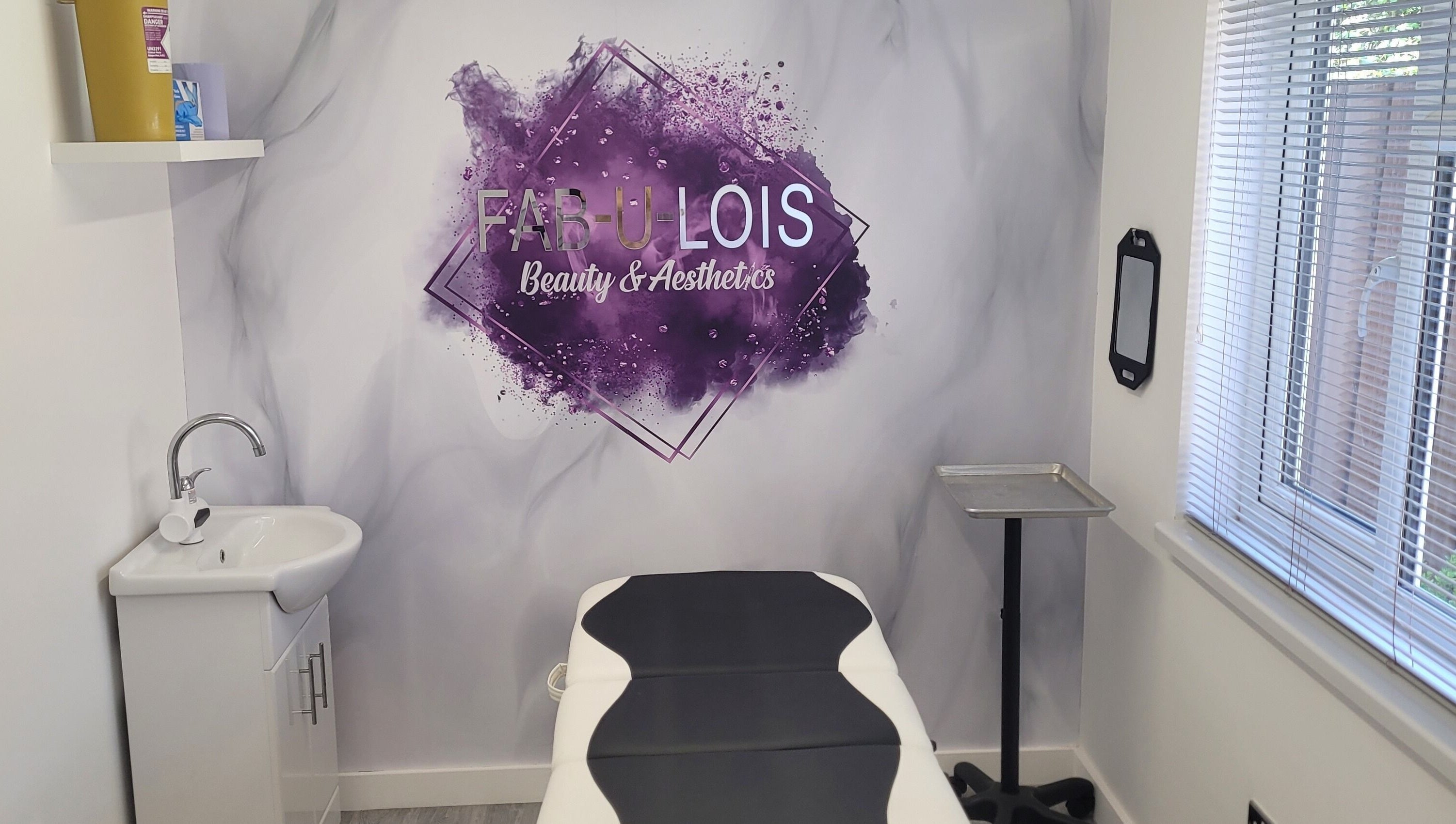 Relaxing treatment room at Fab U Lois Beauty & Aesthetics, Rustington, England, GB, showcasing a modern aesthetic.