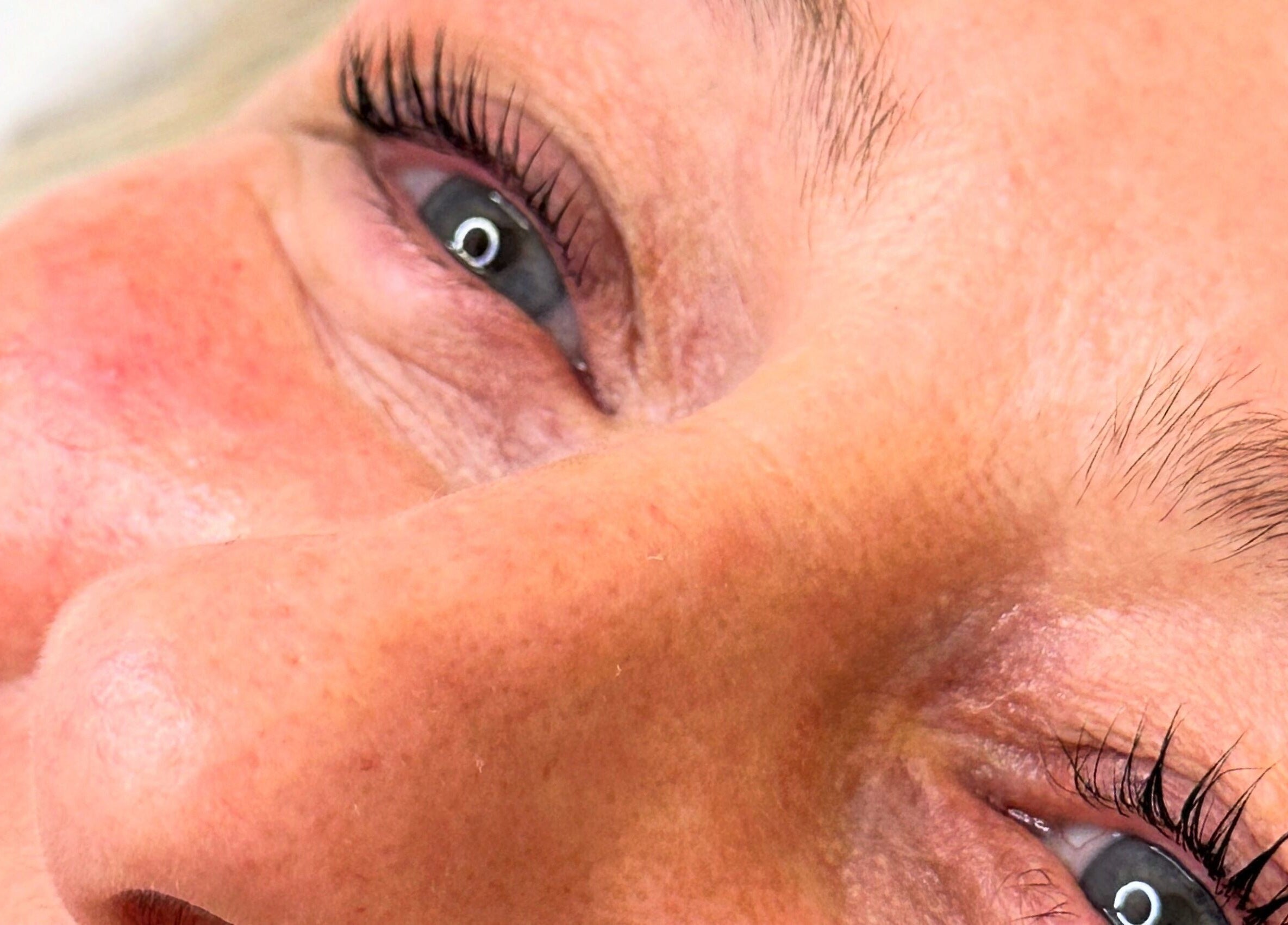 Close-up of a client's eyelashes at Lashes by Katie, Ayr, Scotland, GB showcasing detailed lash work.