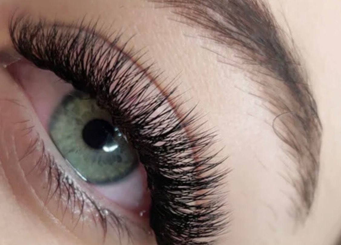 Close-up of professionally styled eyelashes at Lashes by Katie in Ayr, Scotland, GB.