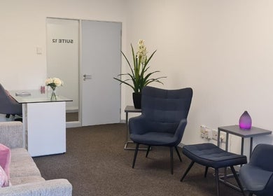 Inviting counselling room at Nadia de Castro Counselling Practice, Midrand, Gauteng, ZA with modern seating and decor.