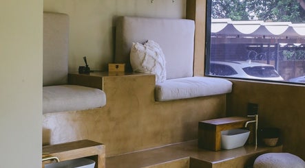 Luxurious pedicure station at Kri8tive Nails, Pretoria, Gauteng, ZA. Features plush seating and a serene ambiance.