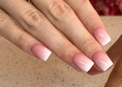 French manicure at Kri8tive Nails, Pretoria, Gauteng, ZA showcasing glossy nail design.