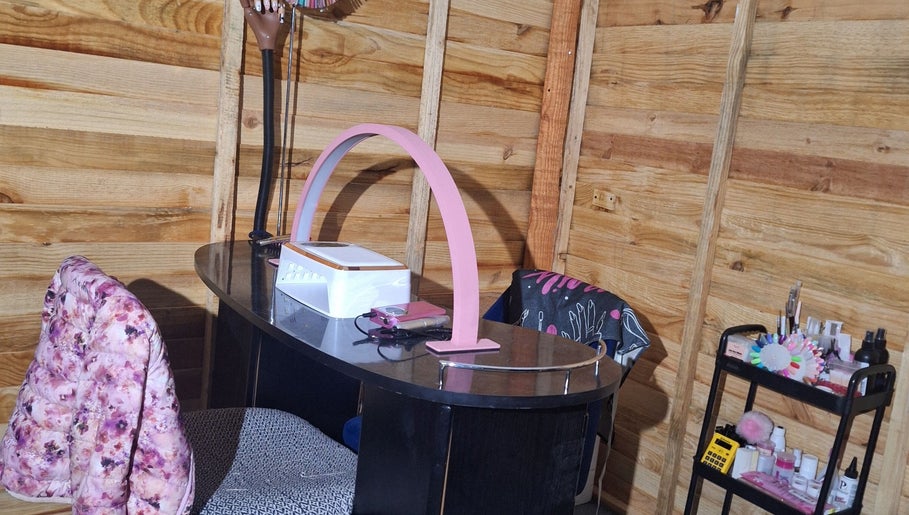 Chic nail station at Nails by Lizette in Bloemfontein, Free State, ZA, featuring stylish decor and tools.
