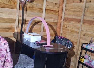 Chic nail station at Nails by Lizette in Bloemfontein, Free State, ZA, featuring stylish decor and tools.