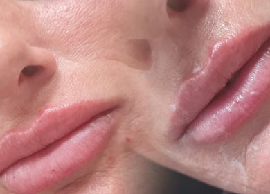 Close-up of lip enhancement at GS Beauty & Aesthetics - Mobile Only Local to NG4, Netherfield, England, GB.