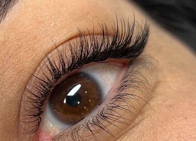 Close-up of styled lashes at Still Natural - Lash & Brow Styling, London, England, GB.