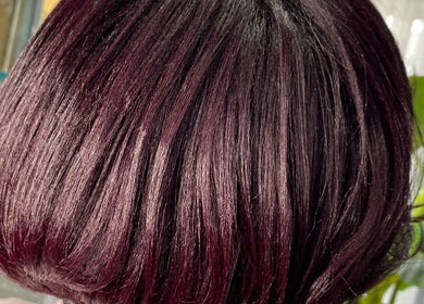 Stylish burgundy bob at Hava's Beauty Bar, Port of Spain, Port of Spain Corporation, TT.