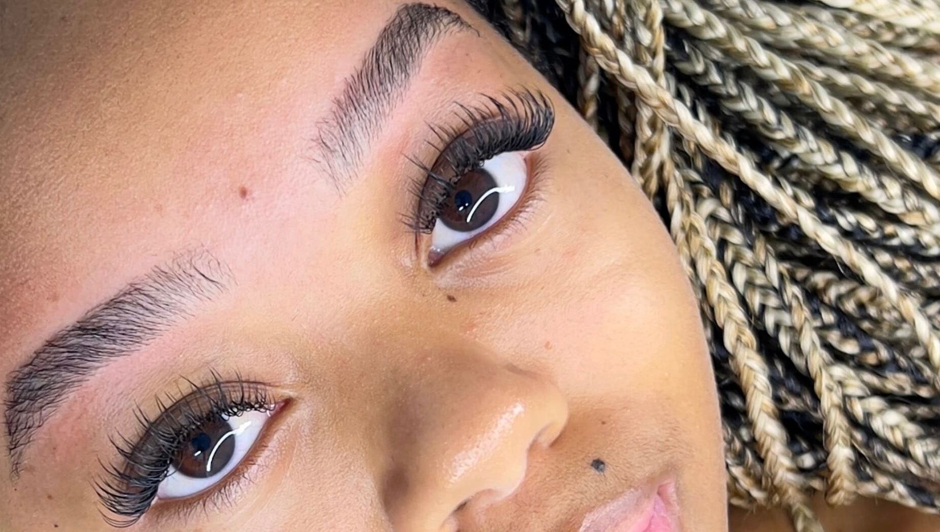 Close-up of elegant eyelash extensions at Rudi Beauty Studio, Randburg, Gauteng, ZA.