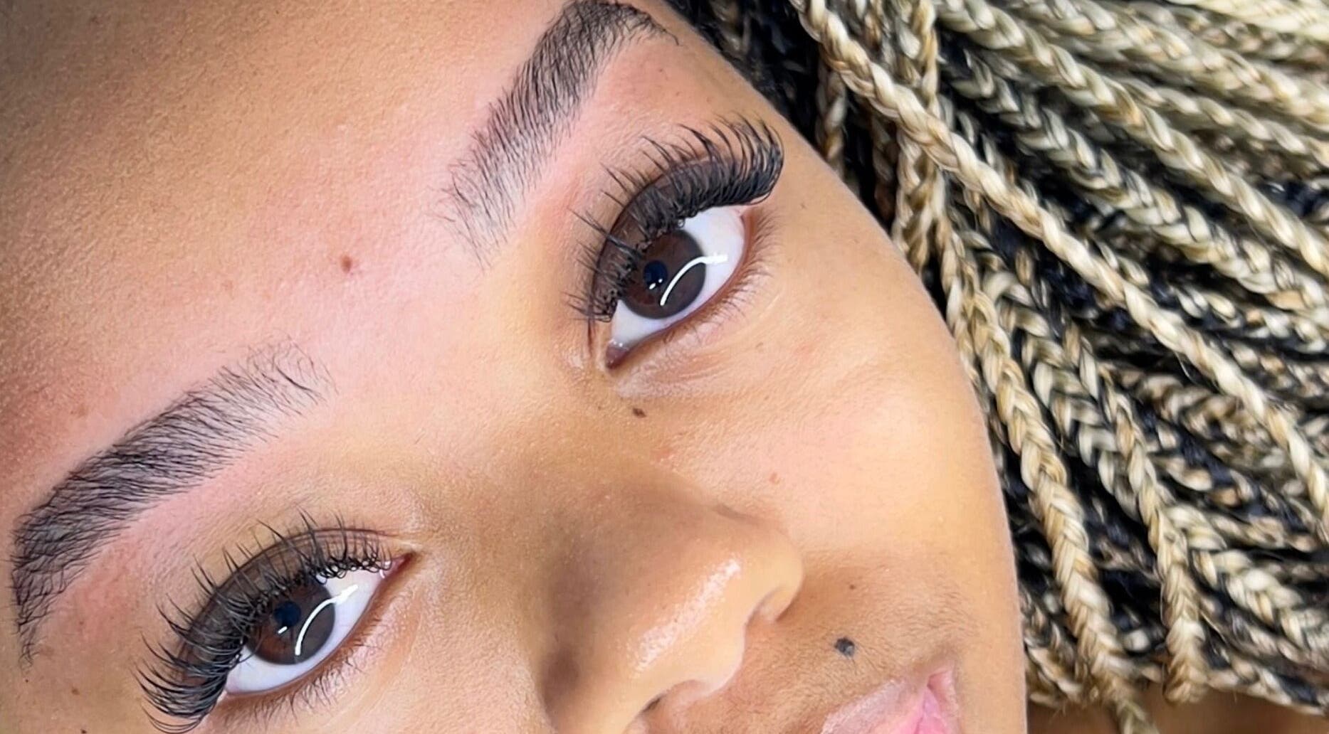 Close-up of elegant eyelash extensions at Rudi Beauty Studio, Randburg, Gauteng, ZA.