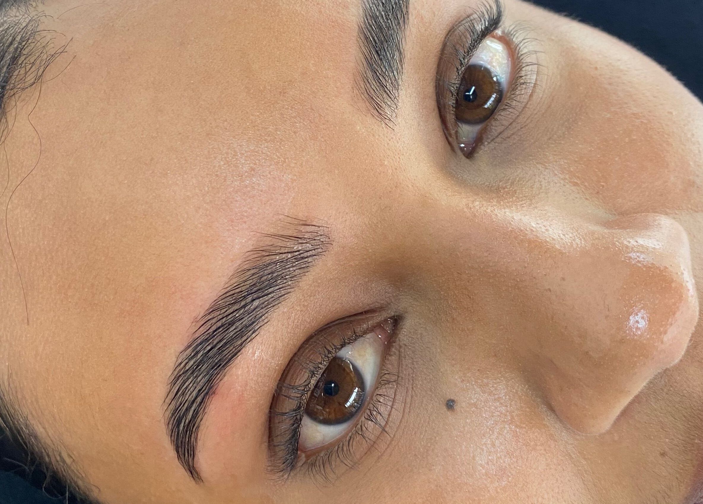 Close-up of perfectly shaped eyebrows at Rudi Beauty Studio, Randburg, Gauteng, ZA.
