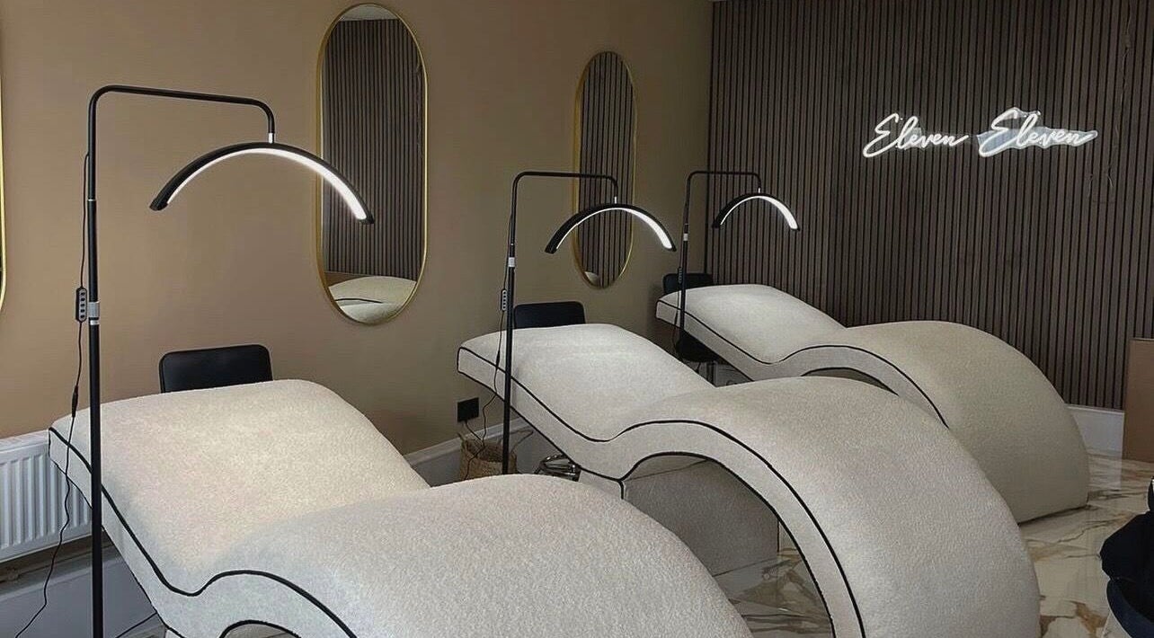Elegant treatment beds at The Lash Artist at 11:11 in Prestatyn, Wales, GB, showcasing modern and luxurious design.