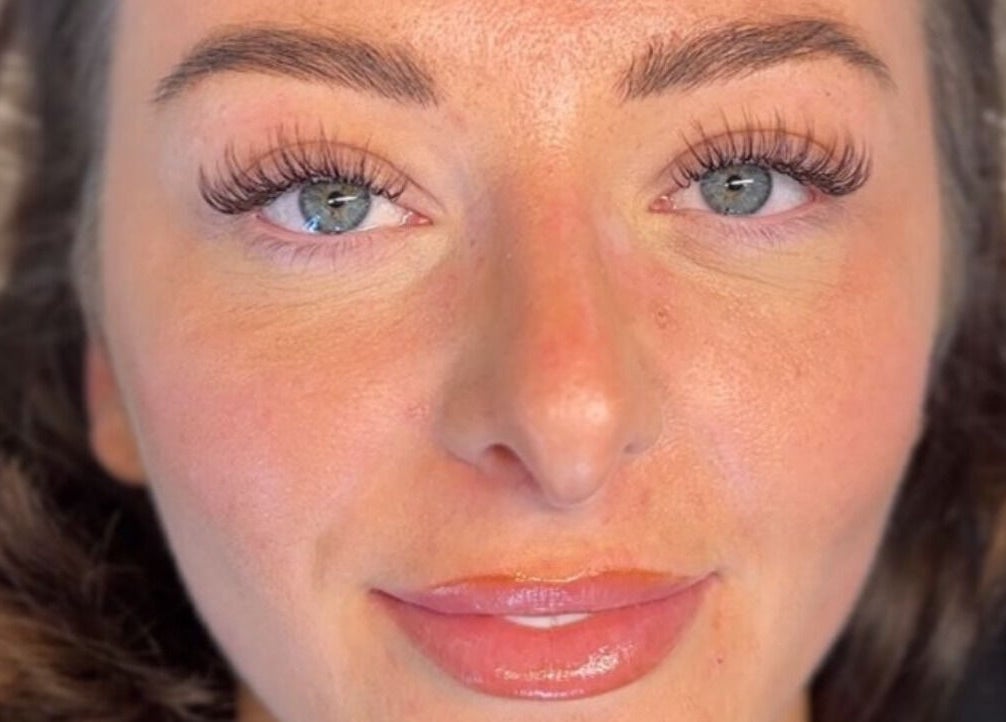 Close-up of a client's enhanced lashes at The Lash Artist at 11:11, Prestatyn, Wales, GB.