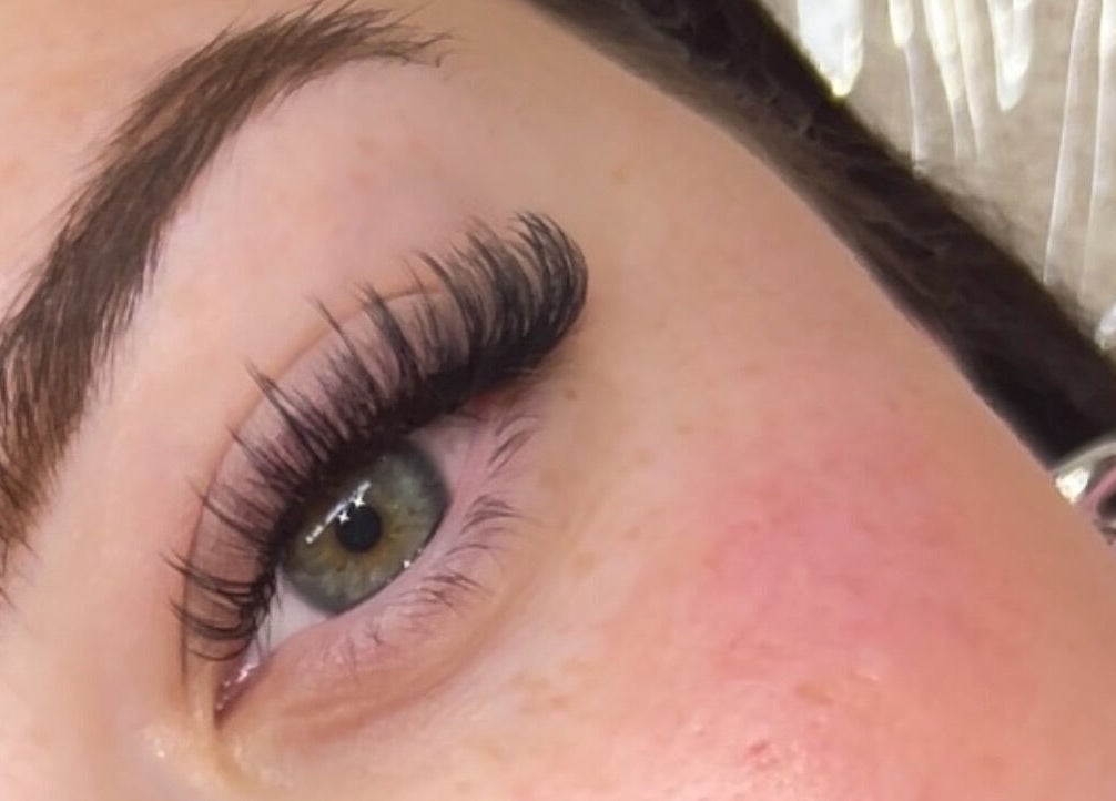 Close-up of eyelash extension at The Lash Artist at 11:11, Prestatyn, Wales, GB.