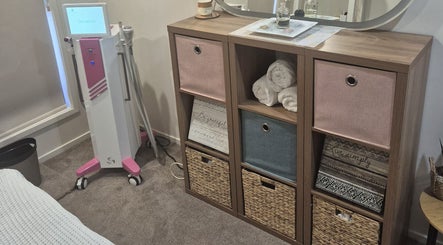 Cozy treatment area at Radiant Skin & Body By Jo, Pie Creek, Queensland, AU, featuring modern beauty equipment.