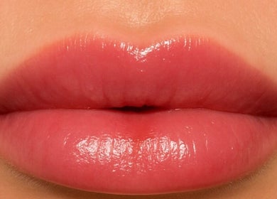 Close-up of glossy lips at Natalie Skin Studio, Southport, England, GB.