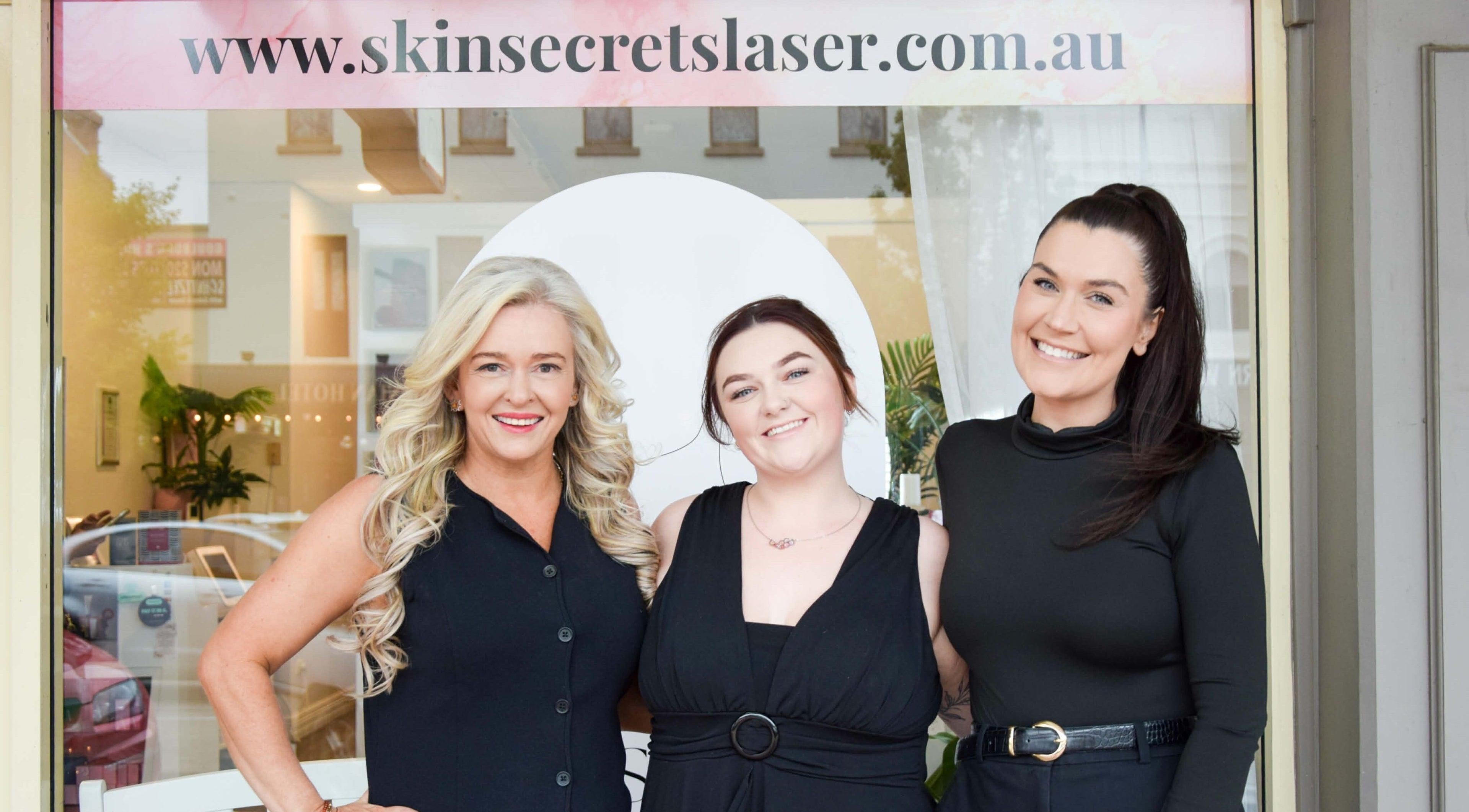 Friendly team at Skin Secrets Laser & Beauty in Goulburn, New South Wales, AU, welcoming clients with smiles.