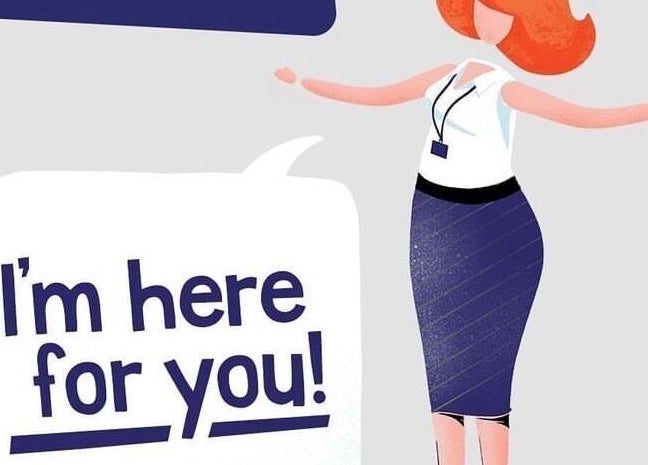 Illustration of a supportive figure for 1:1 Cambridge Diet Plan with Bev Robinson in Waltham On The Wolds, England.