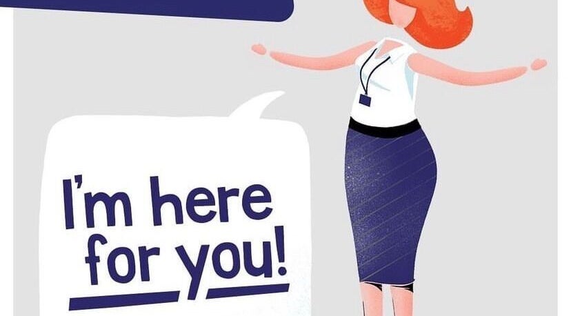 Illustration of a supportive figure for 1:1 Cambridge Diet Plan with Bev Robinson in Waltham On The Wolds, England.