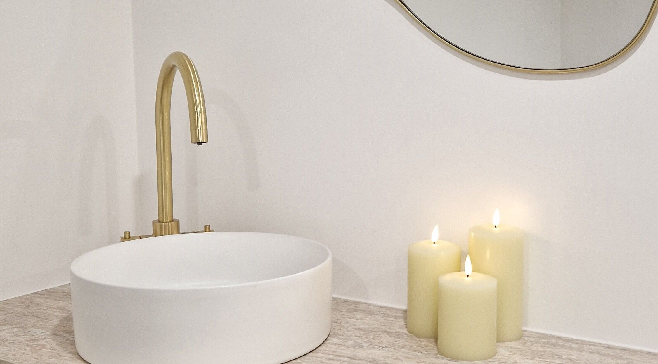Elegant spa sink with candles at Wellness at The Willow, Leyland, England, GB.