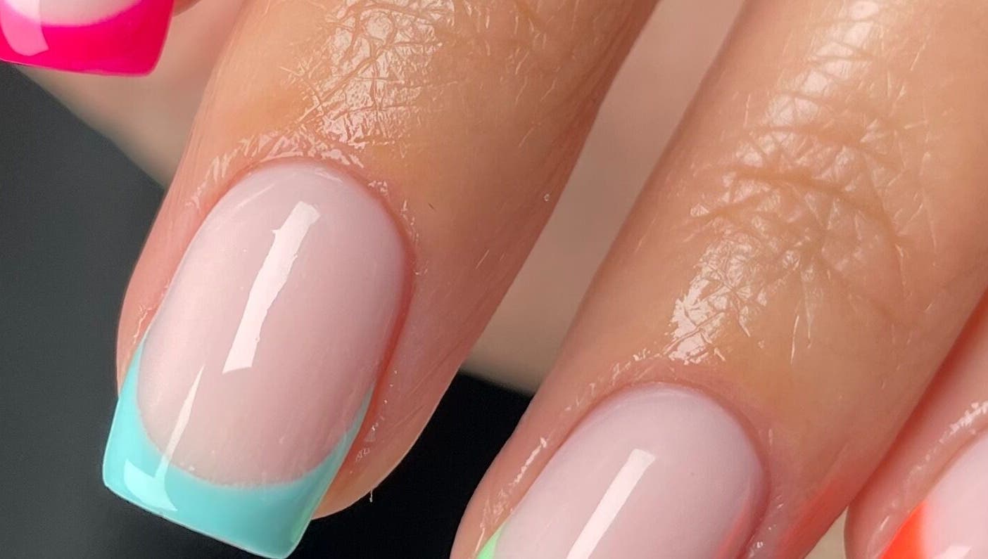 Stylish colorful nails design at Beauty by Roxanne, Fleetwood, England, GB, showcasing vibrant artistry.