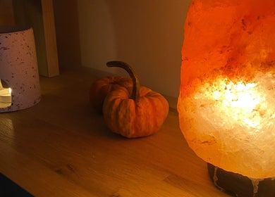 Warm ambiance with candlelight and salt lamp at Maddie's Beauty Room, Great Baddow, England, GB.