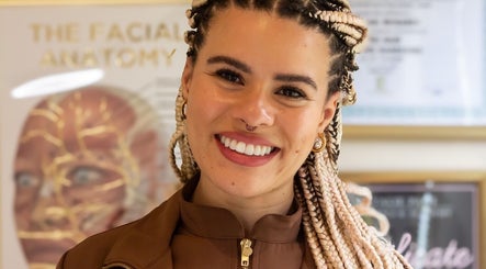 Smiling stylist at Abbigail Richards Hair, Makeup & Aesthetics, Reading, England, GB.