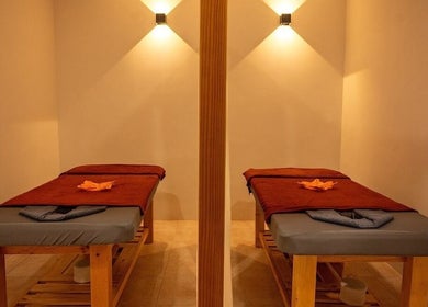 Relaxing twin massage tables at The Spa Saigon, Thành Phố Hồ Chí Minh, VN offer a tranquil escape.