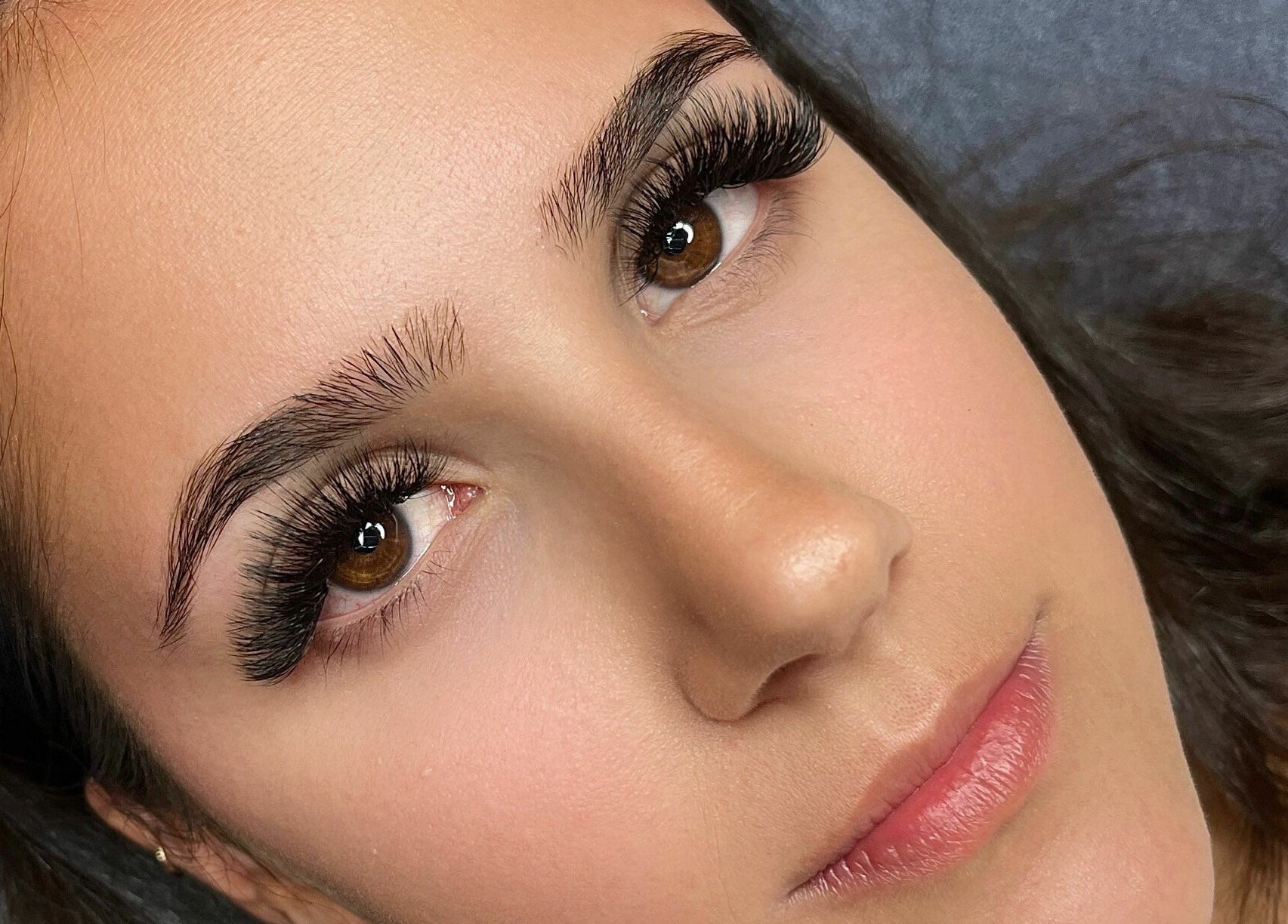 Close-up of elegant eyelash extensions by S&L Skins and Lashes, Burwood, New South Wales, AU.