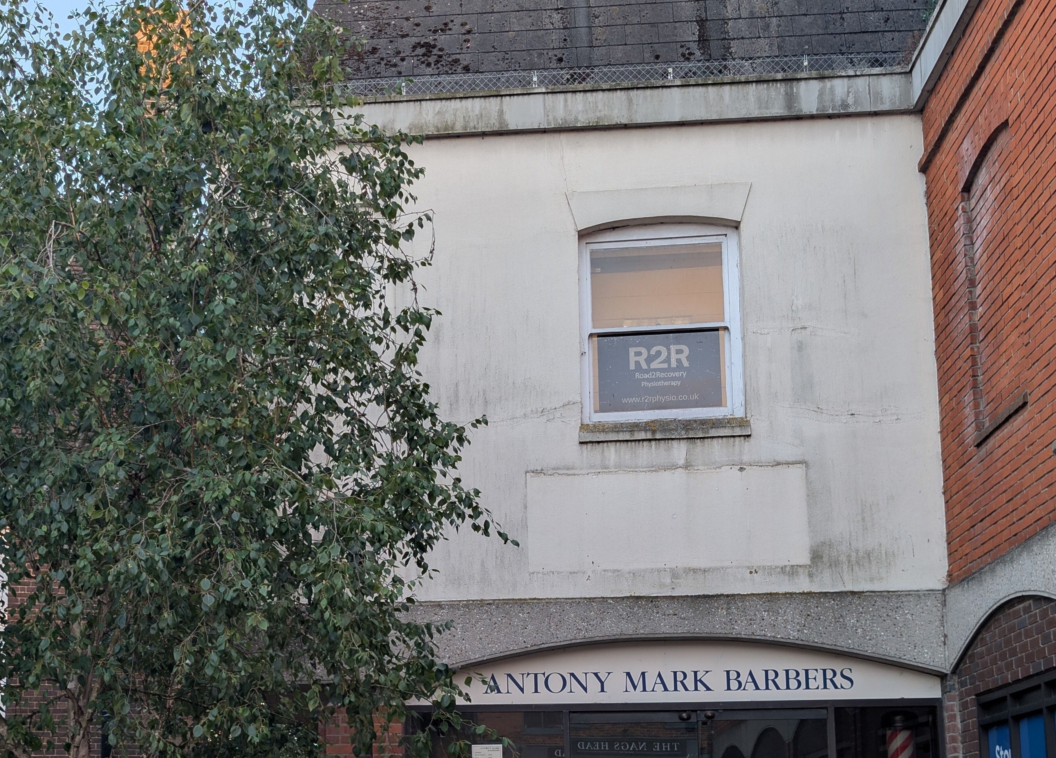 Front exterior of R2R Physiotherapy Braintree, nestled in the heart of Braintree, England, GB.