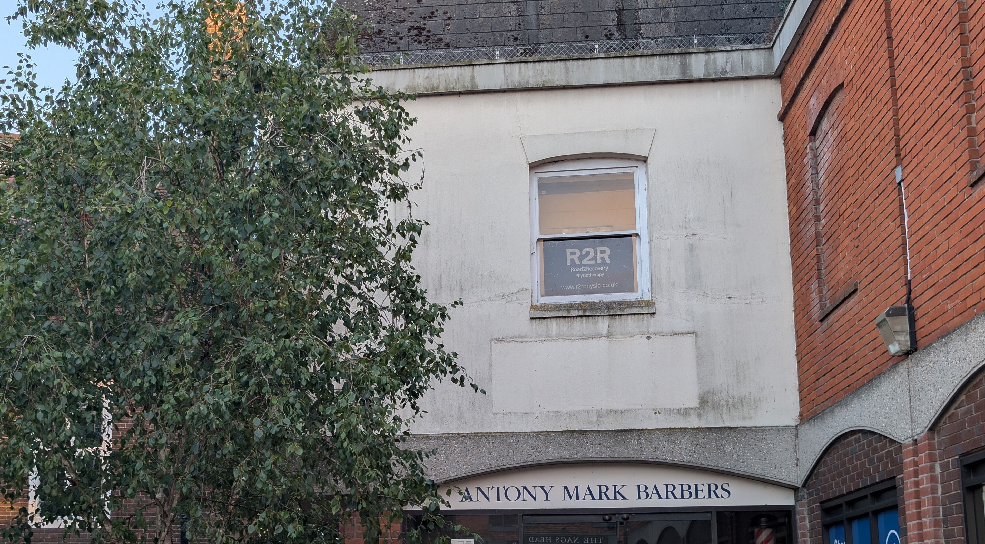 Front exterior of R2R Physiotherapy Braintree, nestled in the heart of Braintree, England, GB.