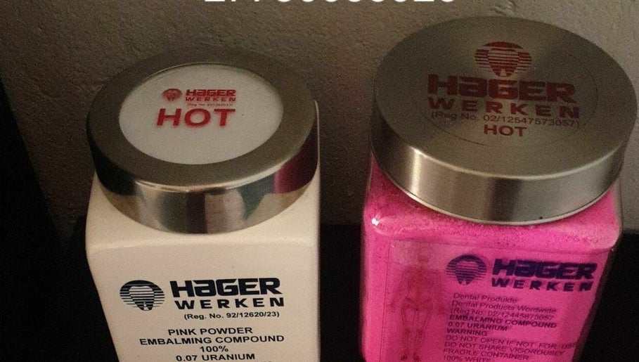 Johannesburg supplier for Hager werken embalming powder +27786655025 (pink and white) compound  for sale in South Africa Hager Werken Embalming Pink and White Magnetic 100% image 1