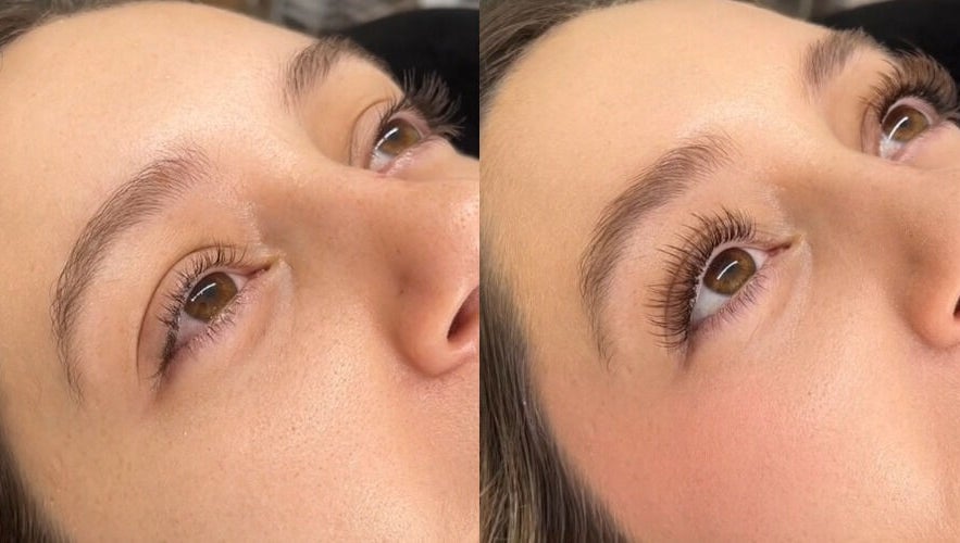 Before and after lash artistry at BELLE - Lash and Brow Artistry, East London, Eastern Cape, ZA.