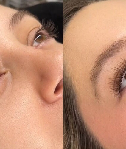 Before and after lash artistry at BELLE - Lash and Brow Artistry, East London, Eastern Cape, ZA.