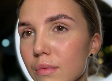 Close-up of glowing skin after treatment at KBB Beauty Bar, London, England, GB.