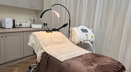 Private treatment room at Beam Beauty Studio, Tamworth, England, GB, equipped for advanced beauty therapies.